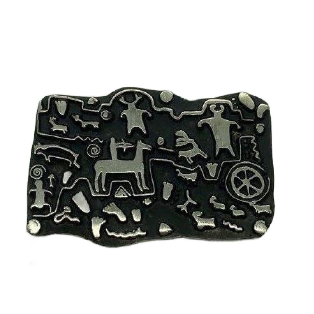 Vintage Alice Seely Urban Fetishes Animal Petroglyph Pewter Brooch